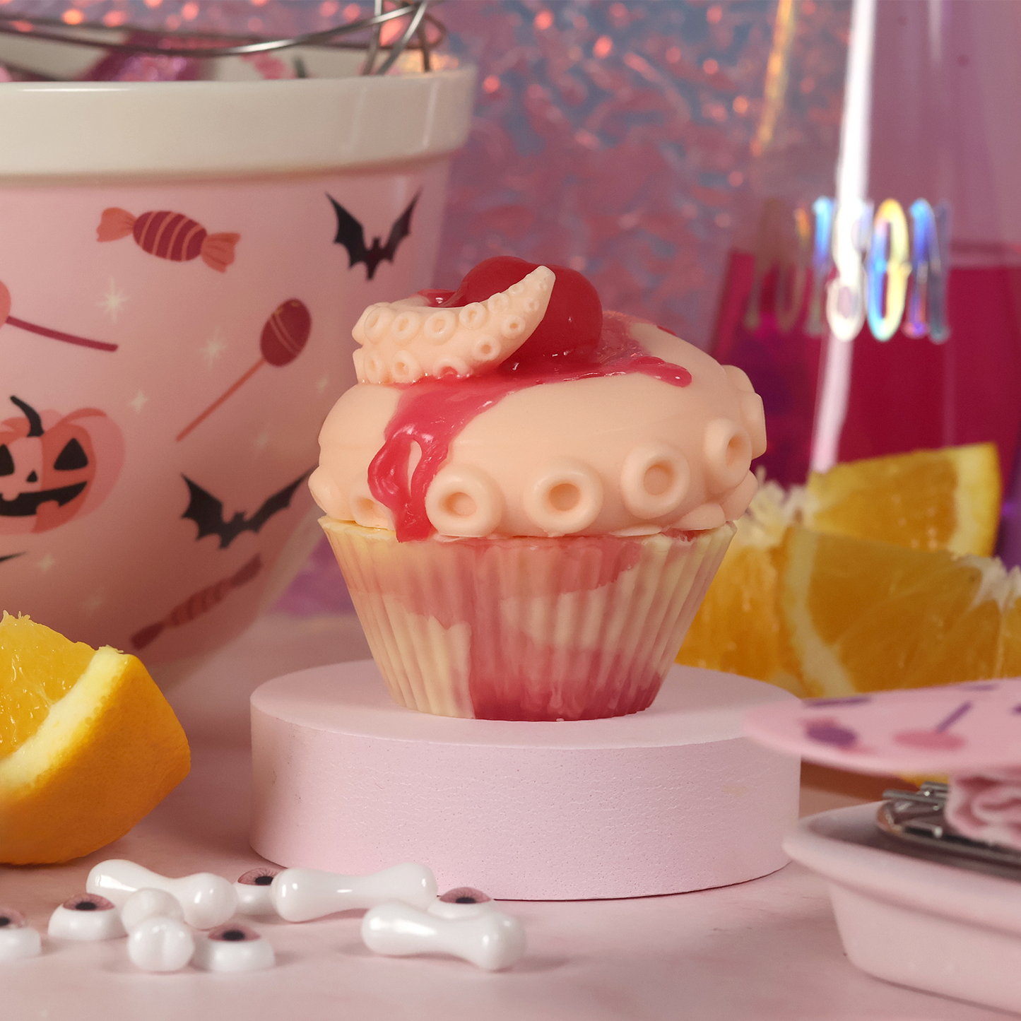 Orange Kraken Cupcake