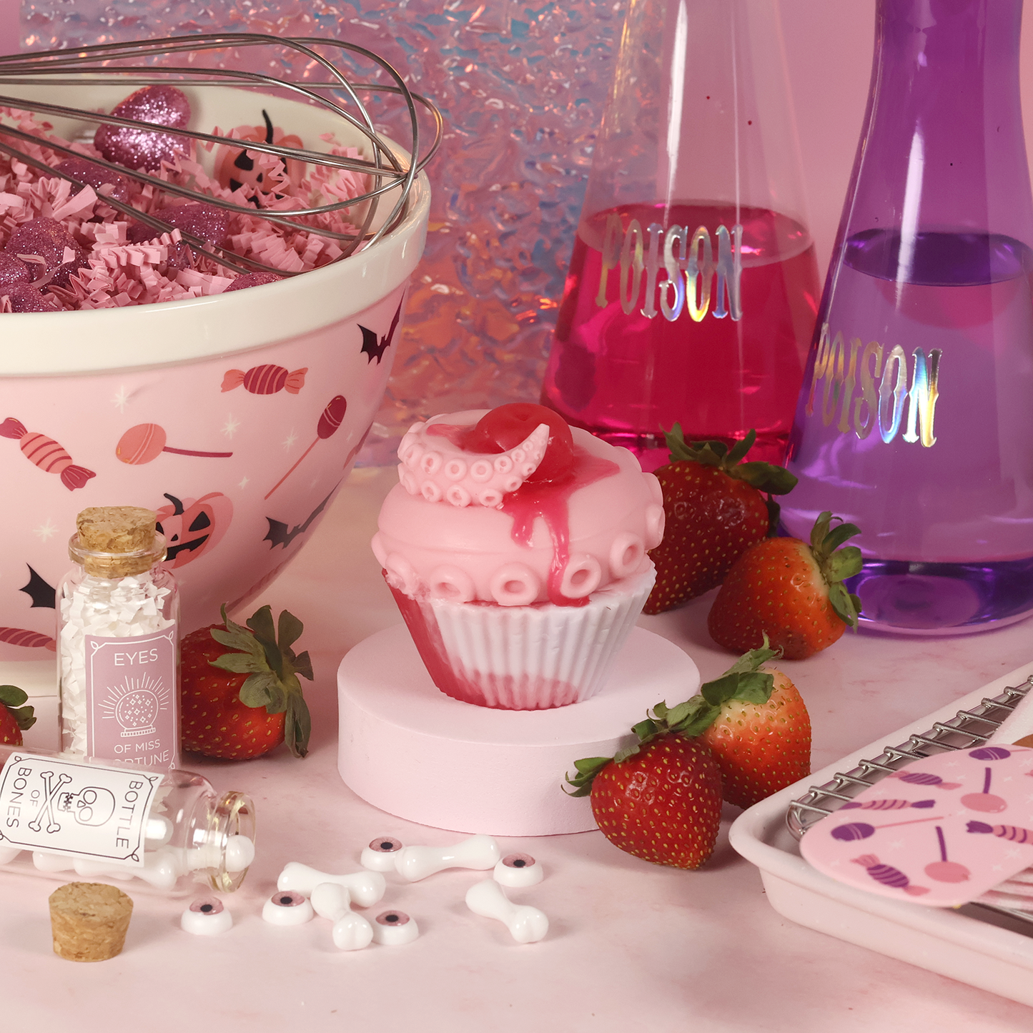 Strawberry Kraken Cupcake