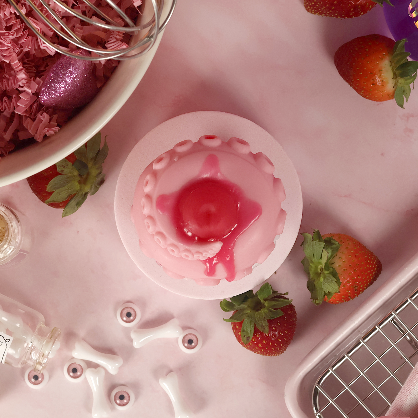 Strawberry Kraken Cupcake