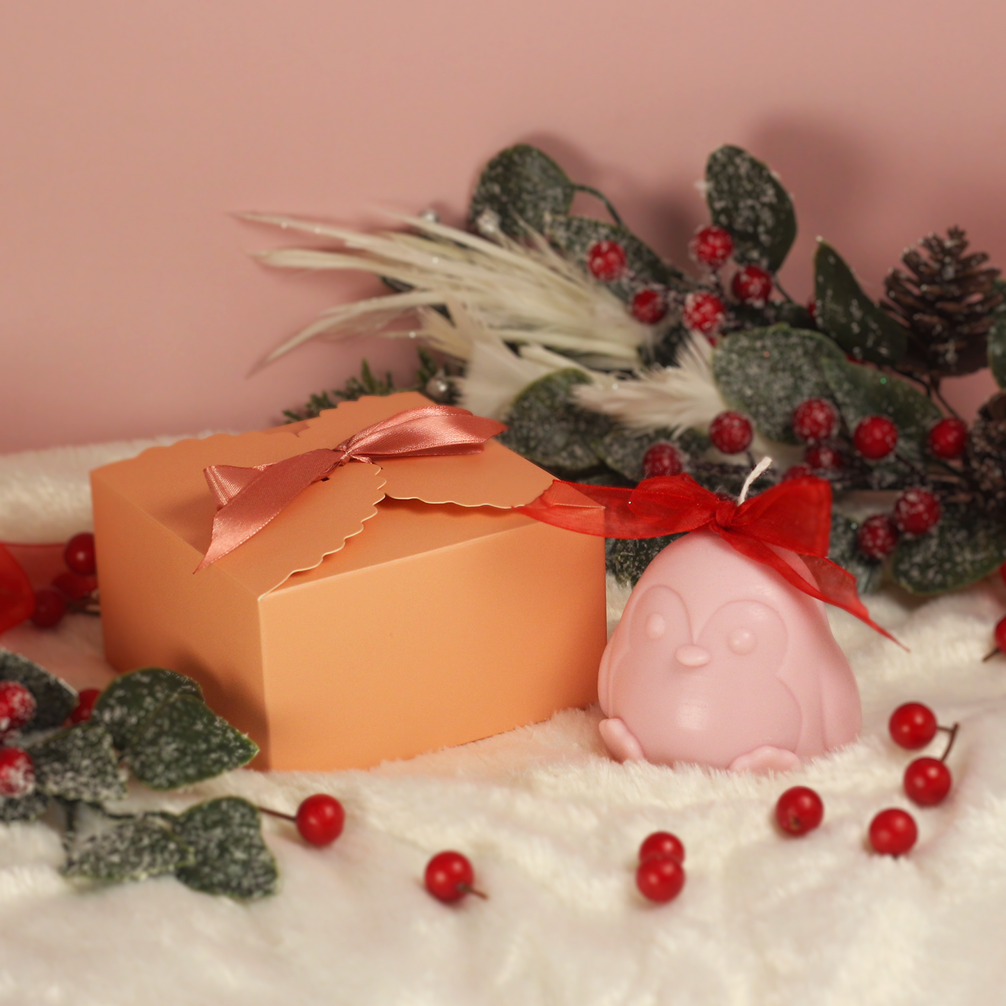 Berries Penguin Candle - Frolic Creations - Candle - Cute Self Care - Kawaii Atheistic - Quirky Gift - Gift For Her