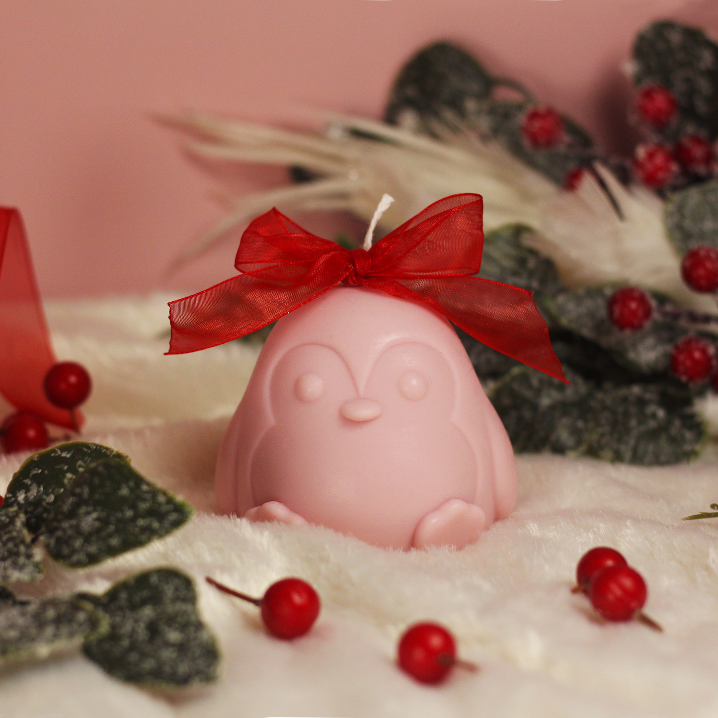 Berries Penguin Candle - Frolic Creations - Candle - Cute Self Care - Kawaii Atheistic - Quirky Gift - Gift For Her