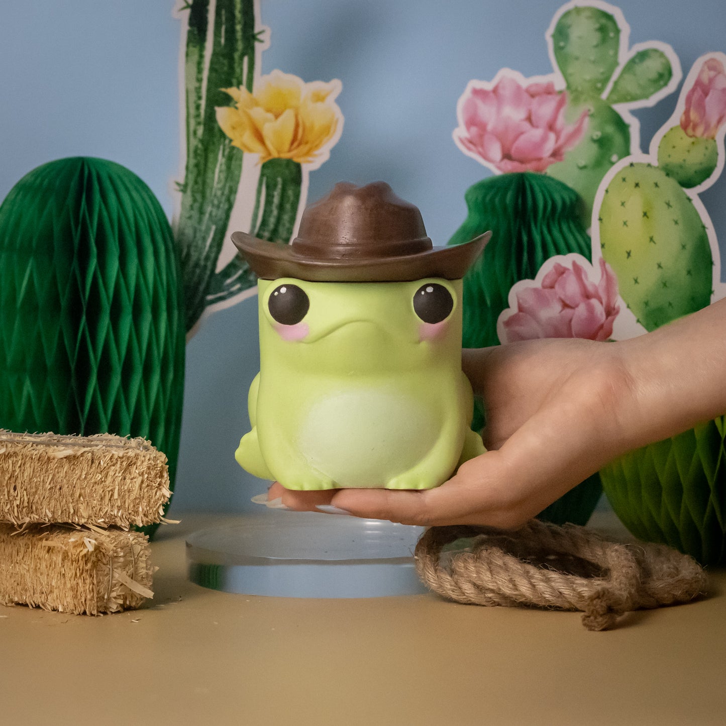 Cowboy Frog Refillable Candle