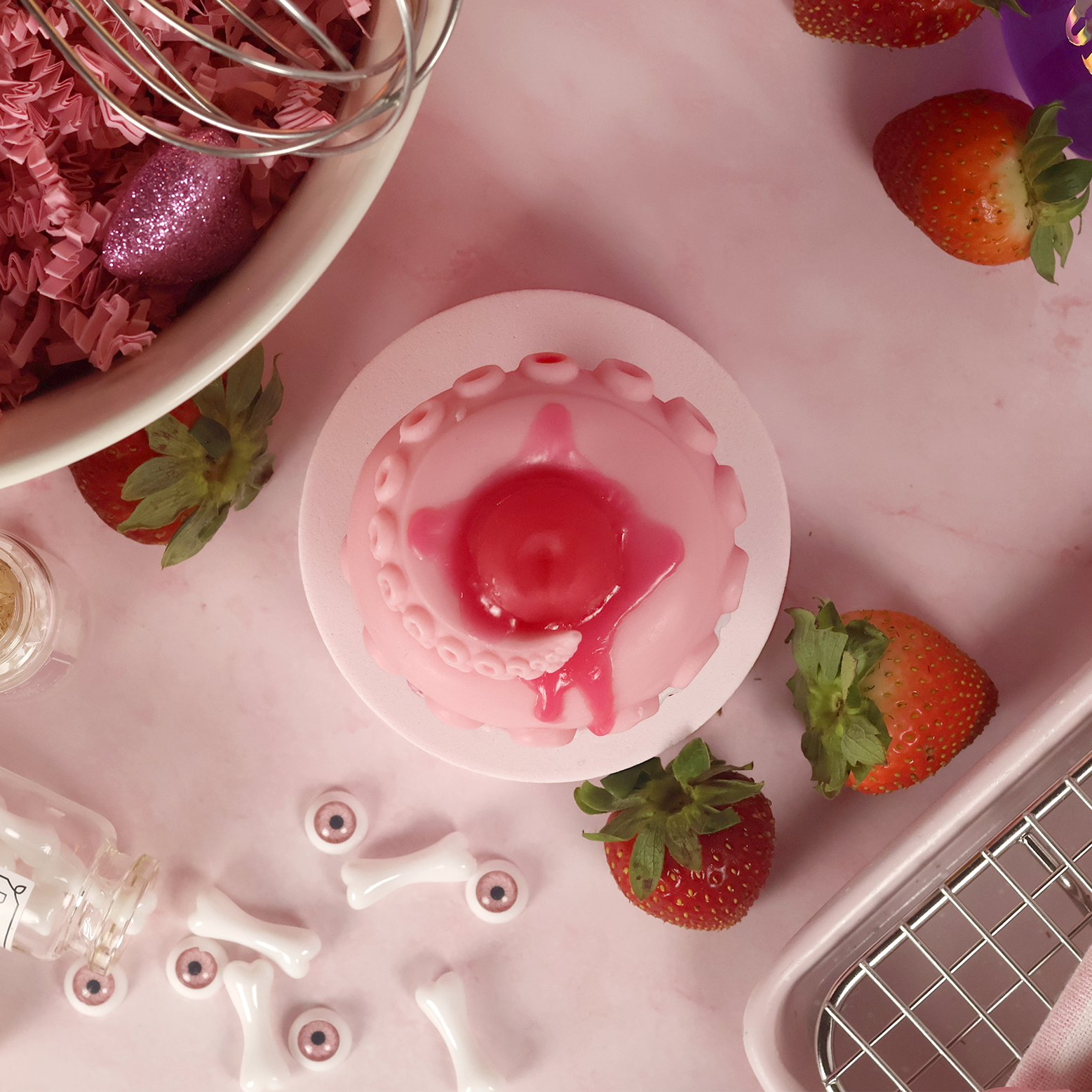 Strawberry Tentacle Cupcake