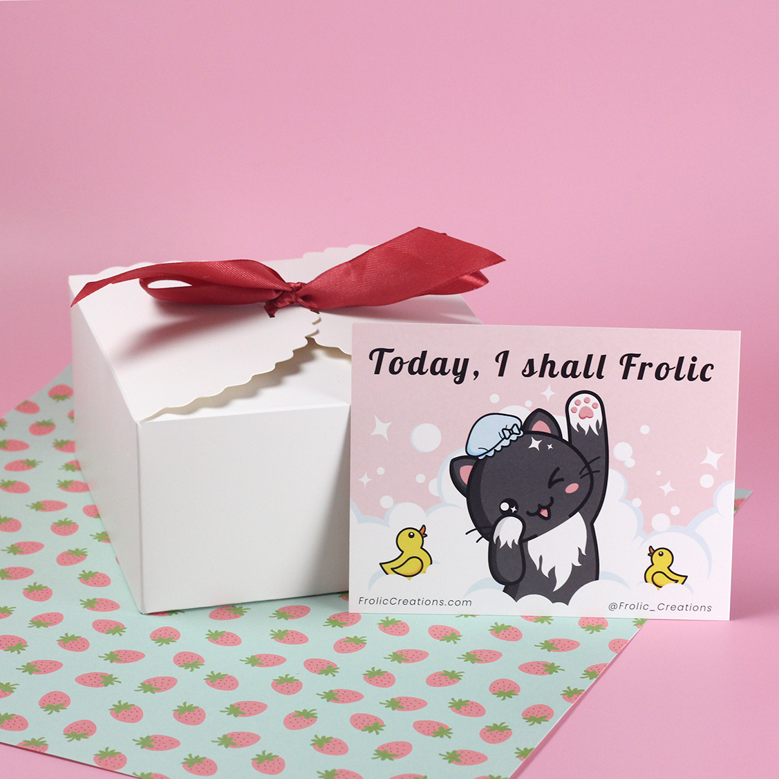 Gift Wrap - Frolic Creations - Gift Set - Cute Self Care - Kawaii Atheistic - Quirky Gift - Gift For Her