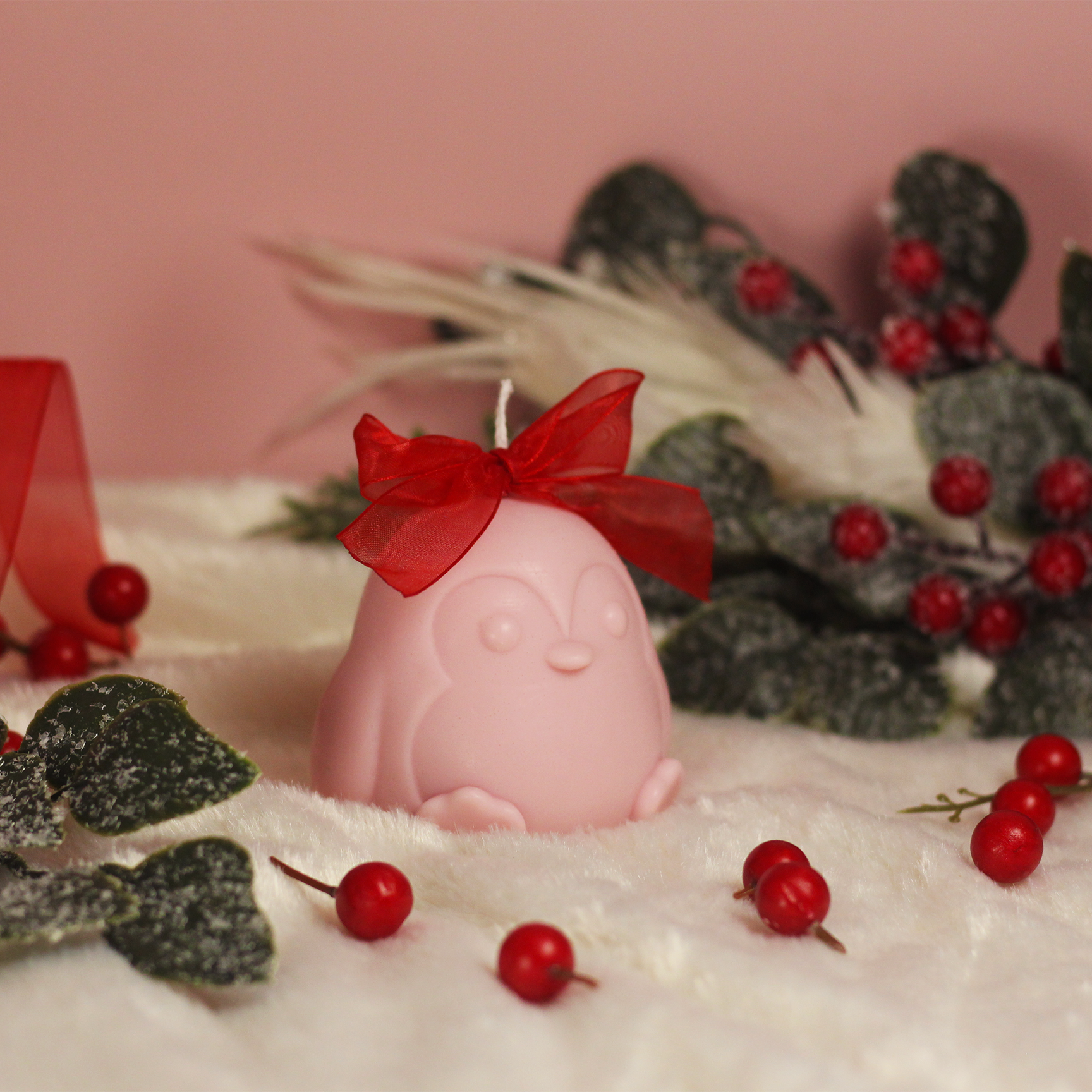 Berries Penguin Candle - Frolic Creations - Candle - Cute Self Care - Kawaii Atheistic - Quirky Gift - Gift For Her